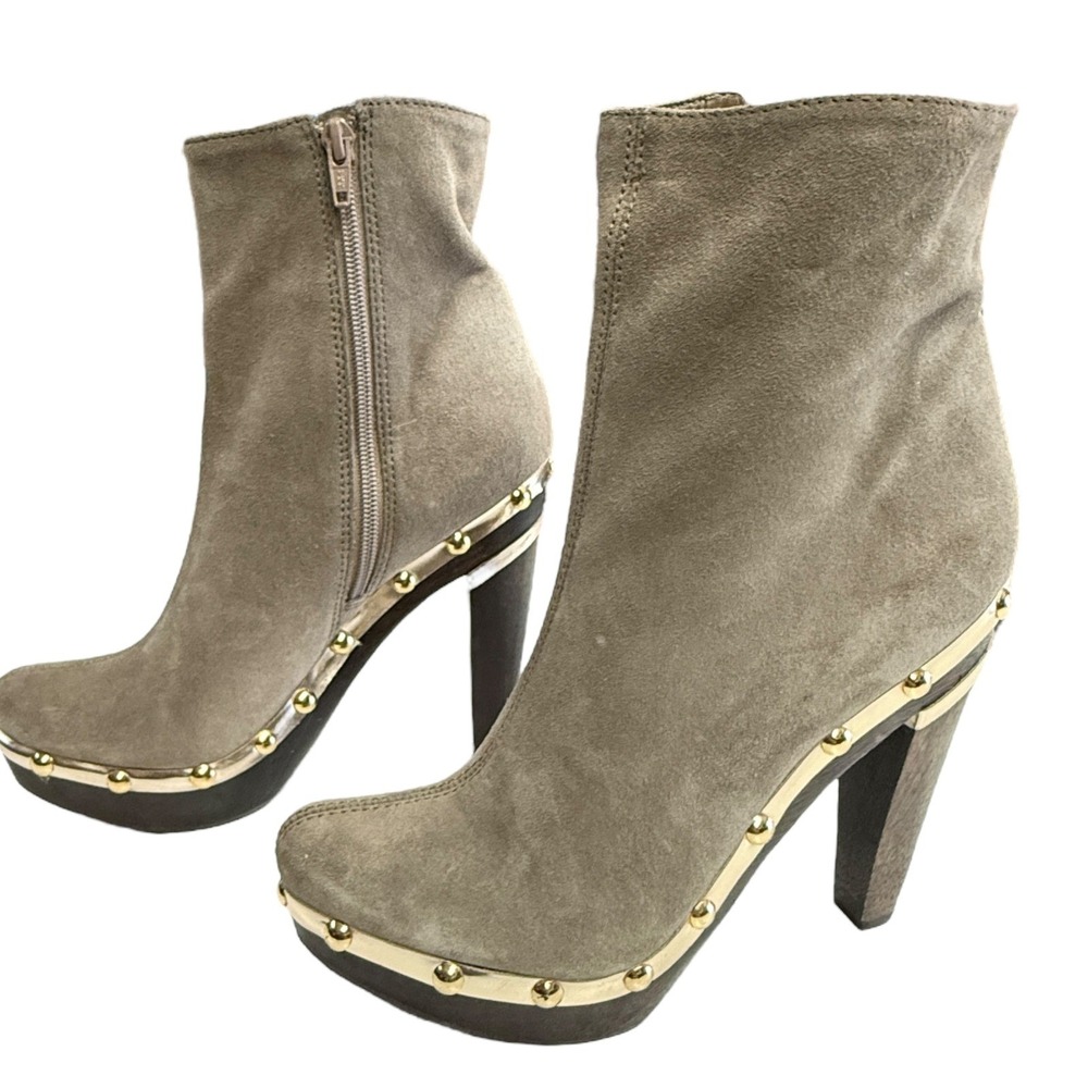 Diane Von Furstenberg Womens Suede Platform Ankle Boots 7M - Picture 4 of 8